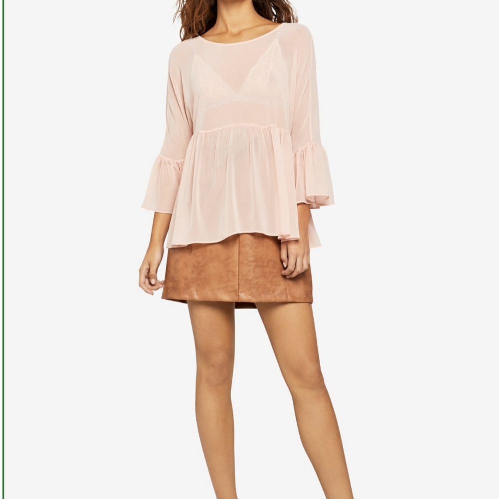 NWT BCBGeneration Peplum Cross Back Blouse